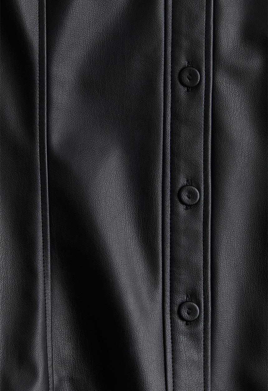 H&M - Coated shirt - black