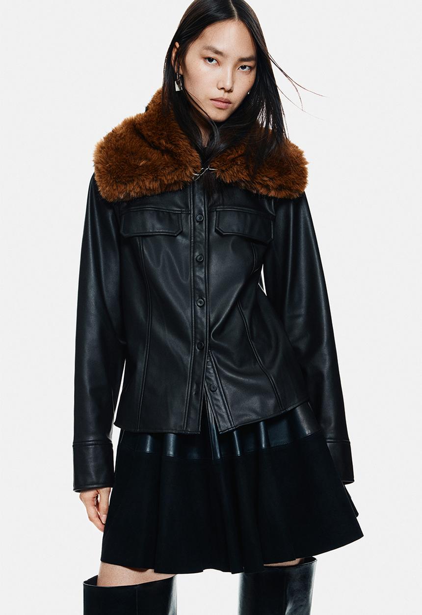 H&M - Coated shirt - black