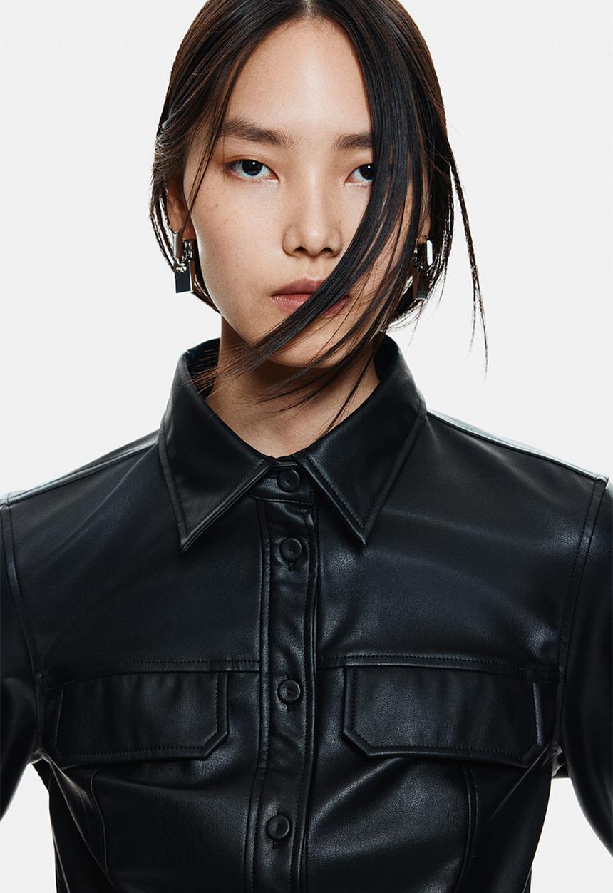 H&M - Coated shirt - black