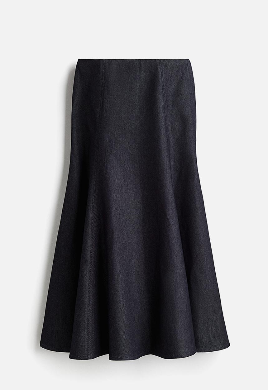 H&M - Flared denim skirt - dark denim blue