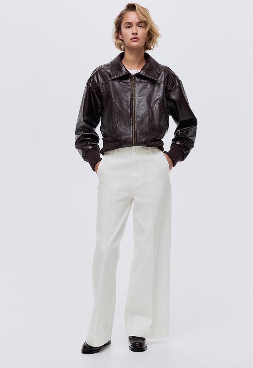 H&M - Wide high jeans - white