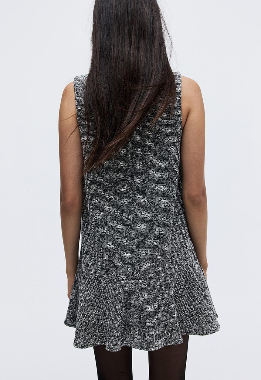 H&M - Jacquard-weave dress - black marl