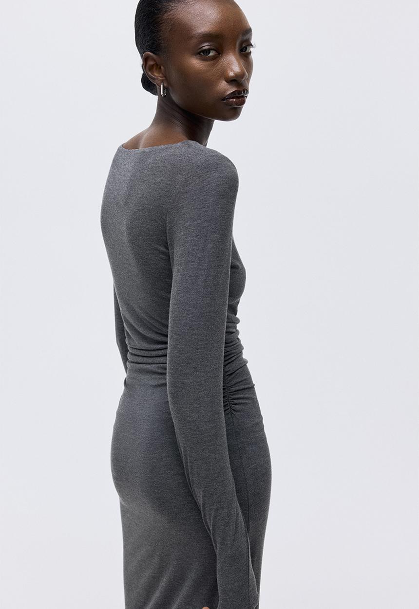 H&M - Draped bodycon dress - dark grey