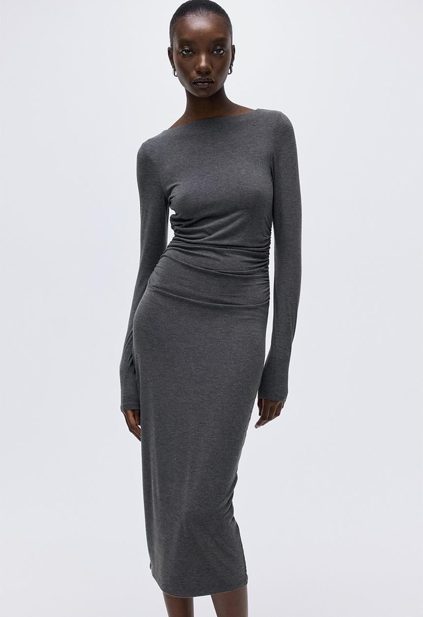 H&M - Draped bodycon dress - dark grey