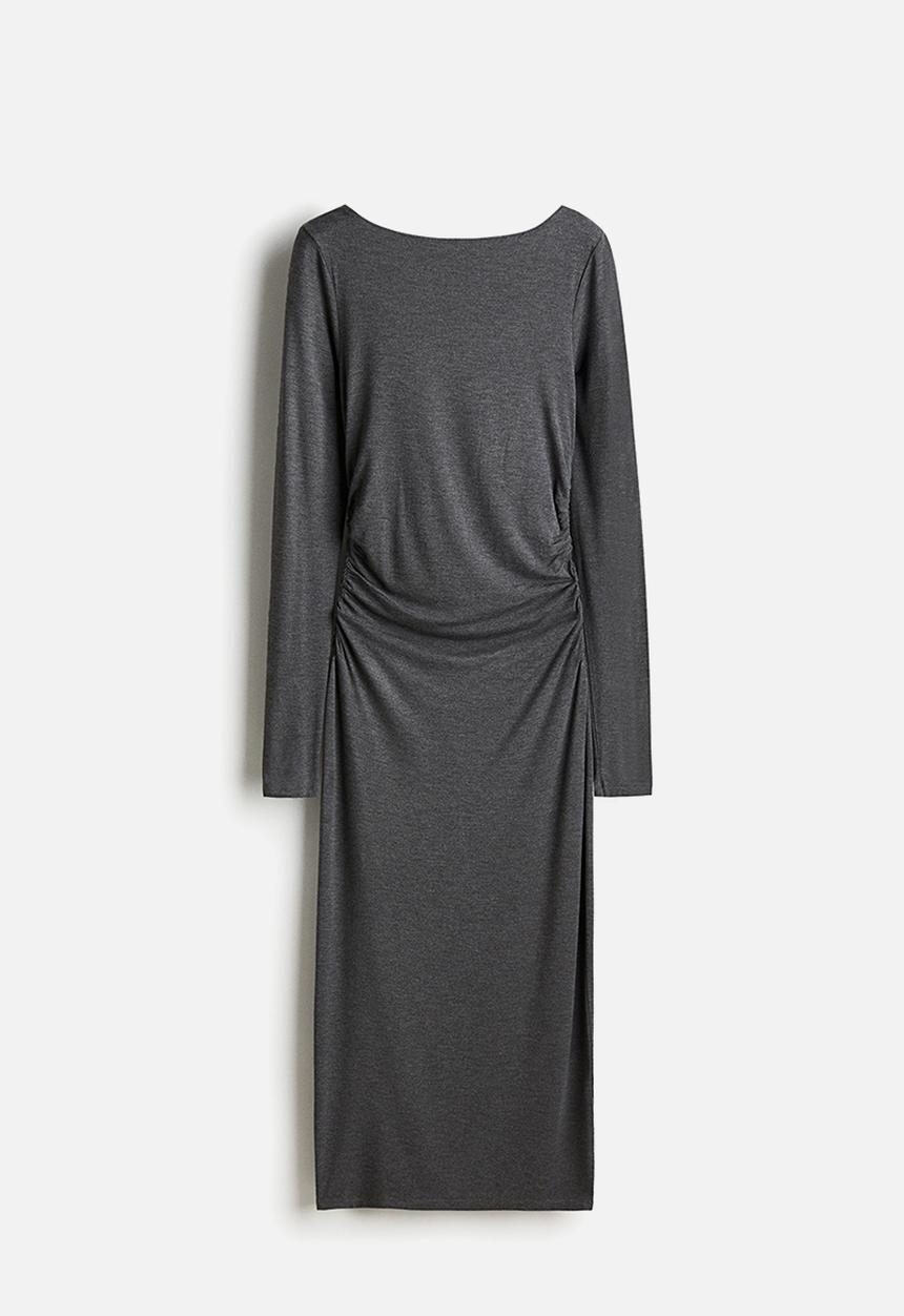 H&M - Draped bodycon dress - dark grey