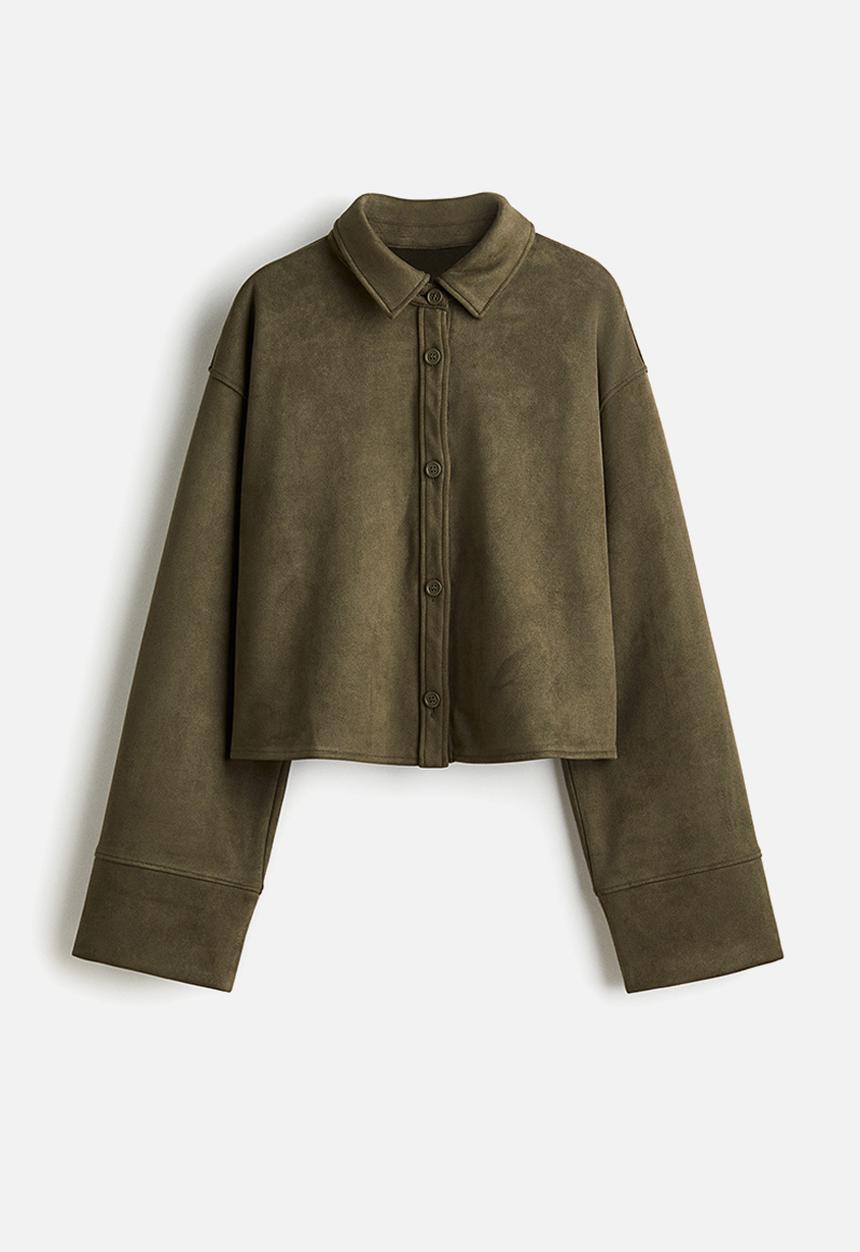 H&M - Loose-fit shirt - dark khaki green
