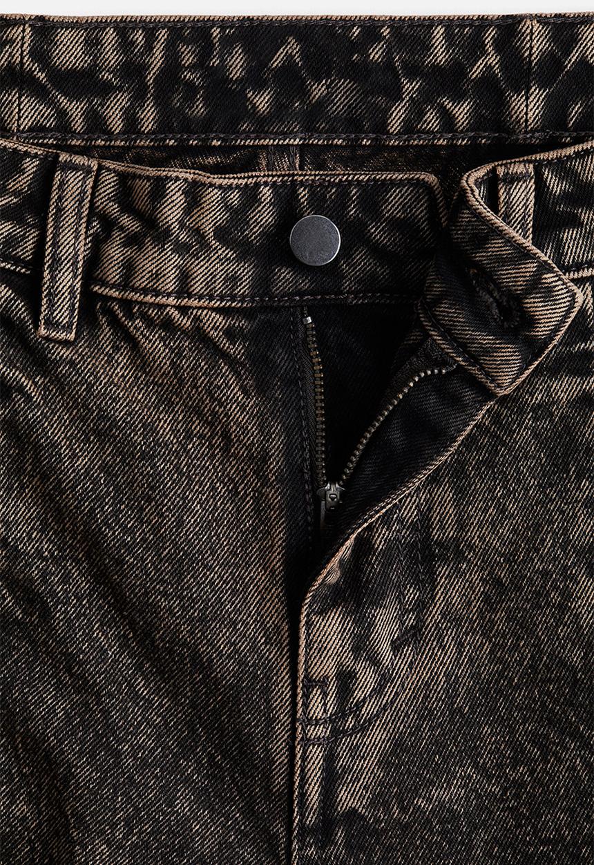 H&M - Slit-hem jeans - dark brown/washed out 