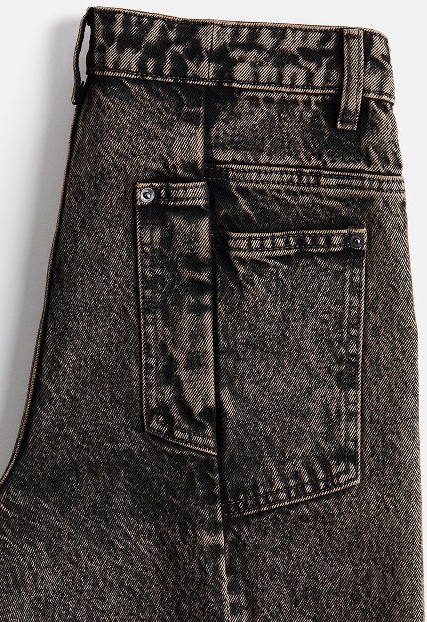 H&M - Slit-hem jeans - dark brown/washed out 