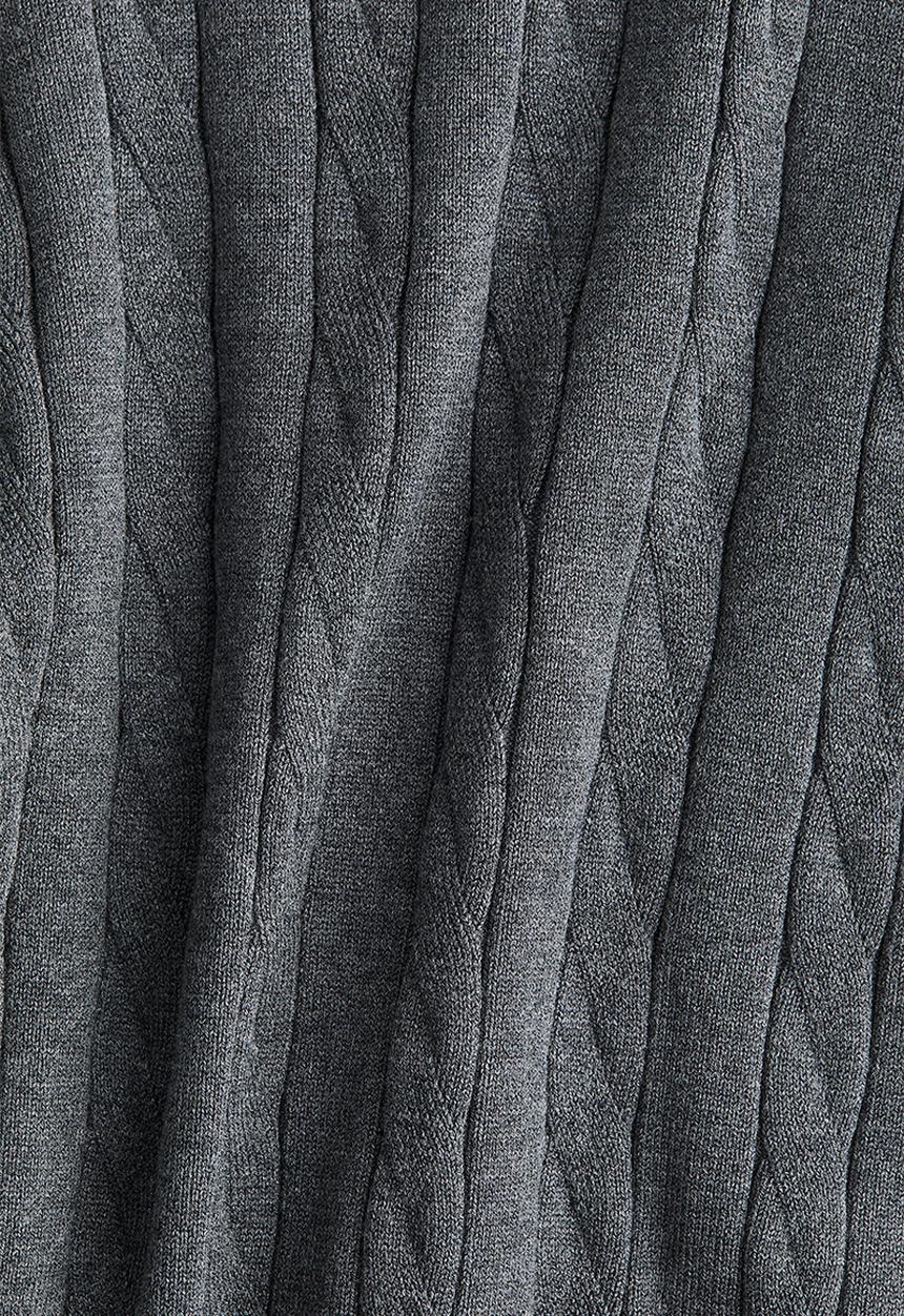 H&M - Cable-knit polo shirt - grey marl