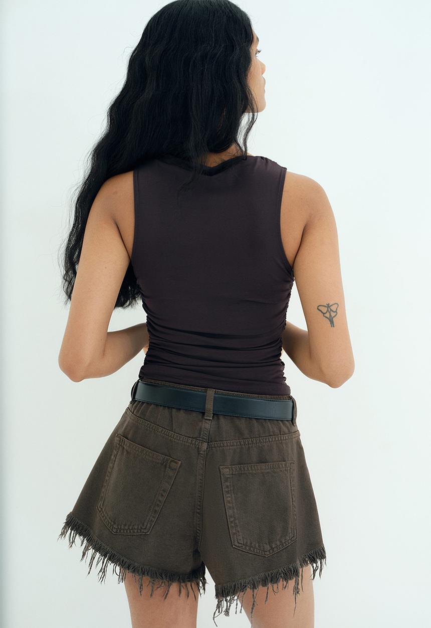 H&M - Draped top - dark brown