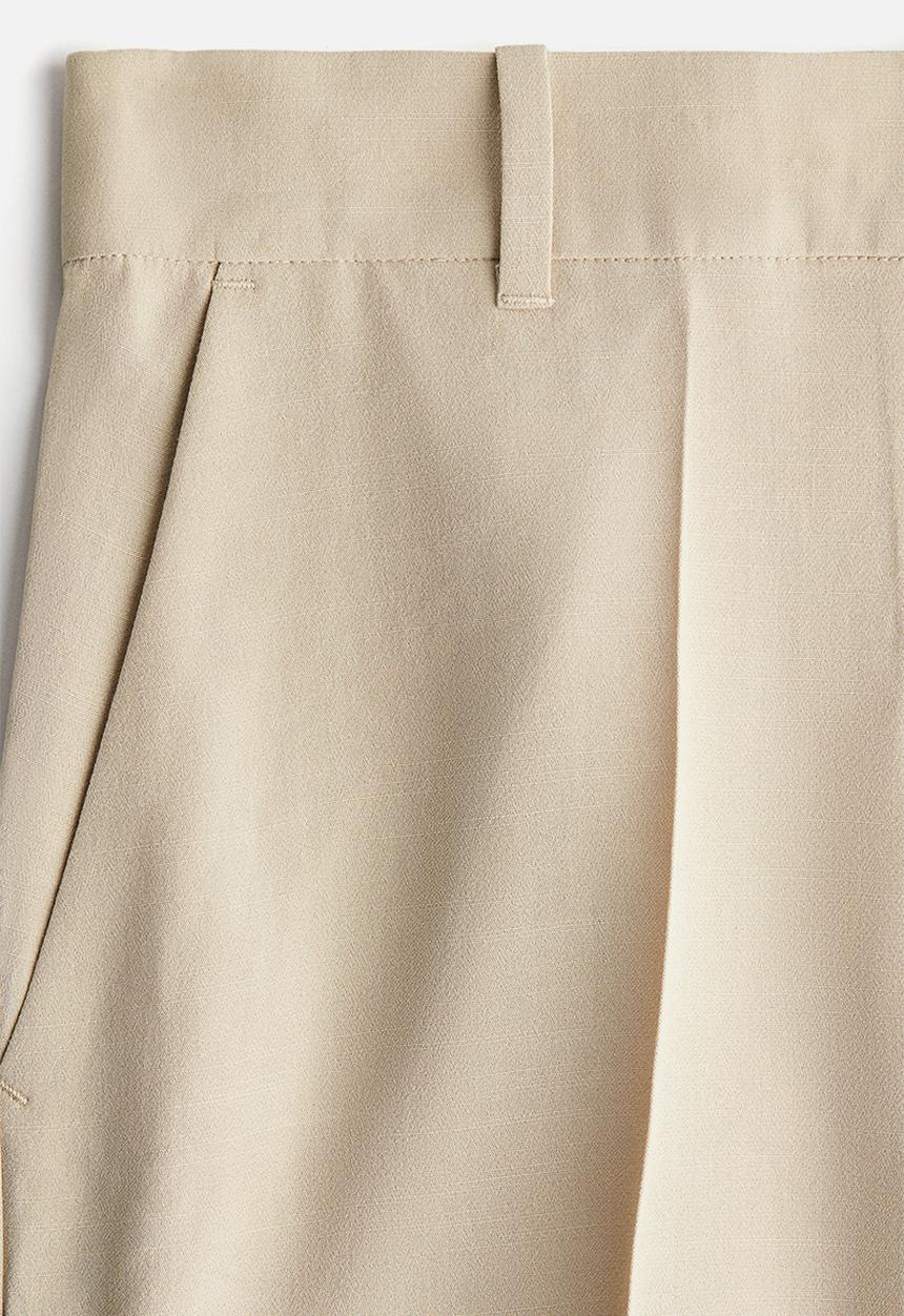 H&M - Wide ankle-length trousers - ligh beige