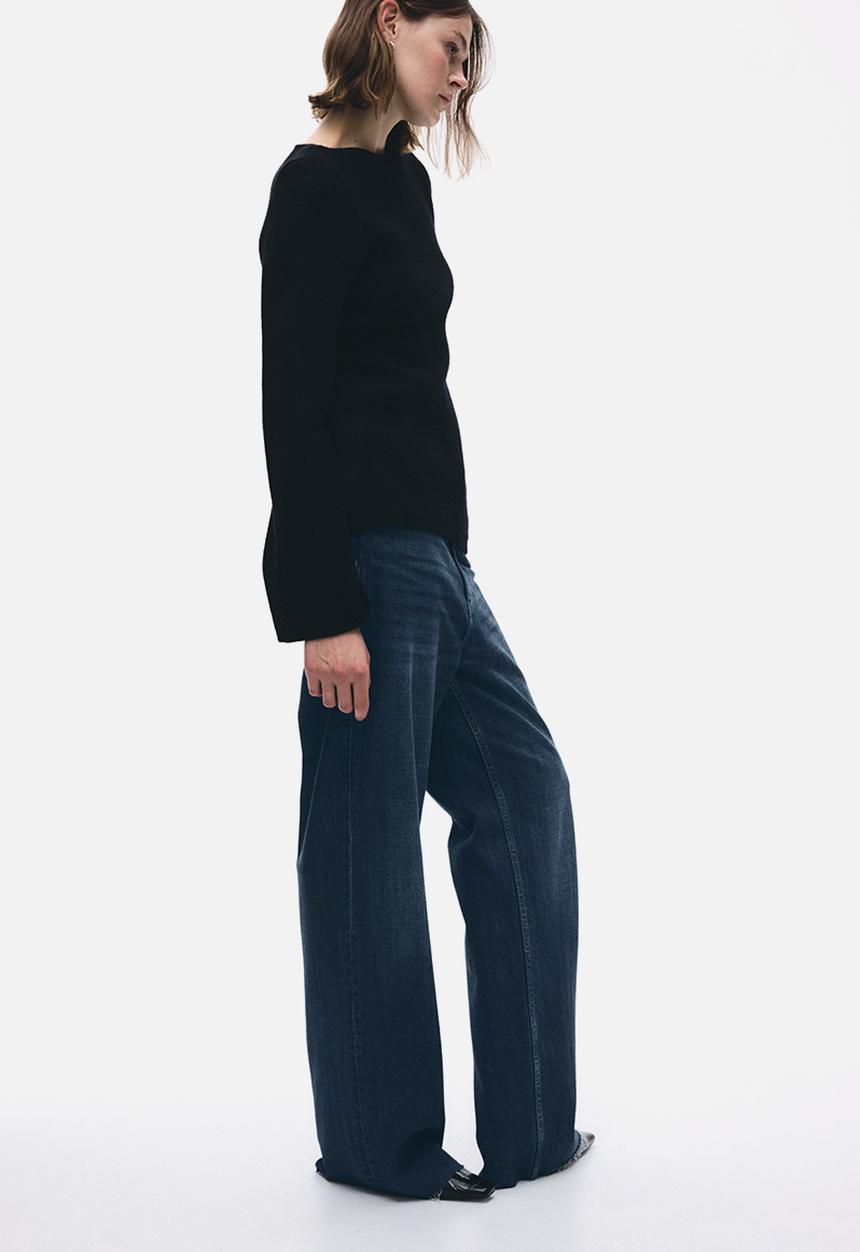 H&M - Wide high jeans -  dark denim blue