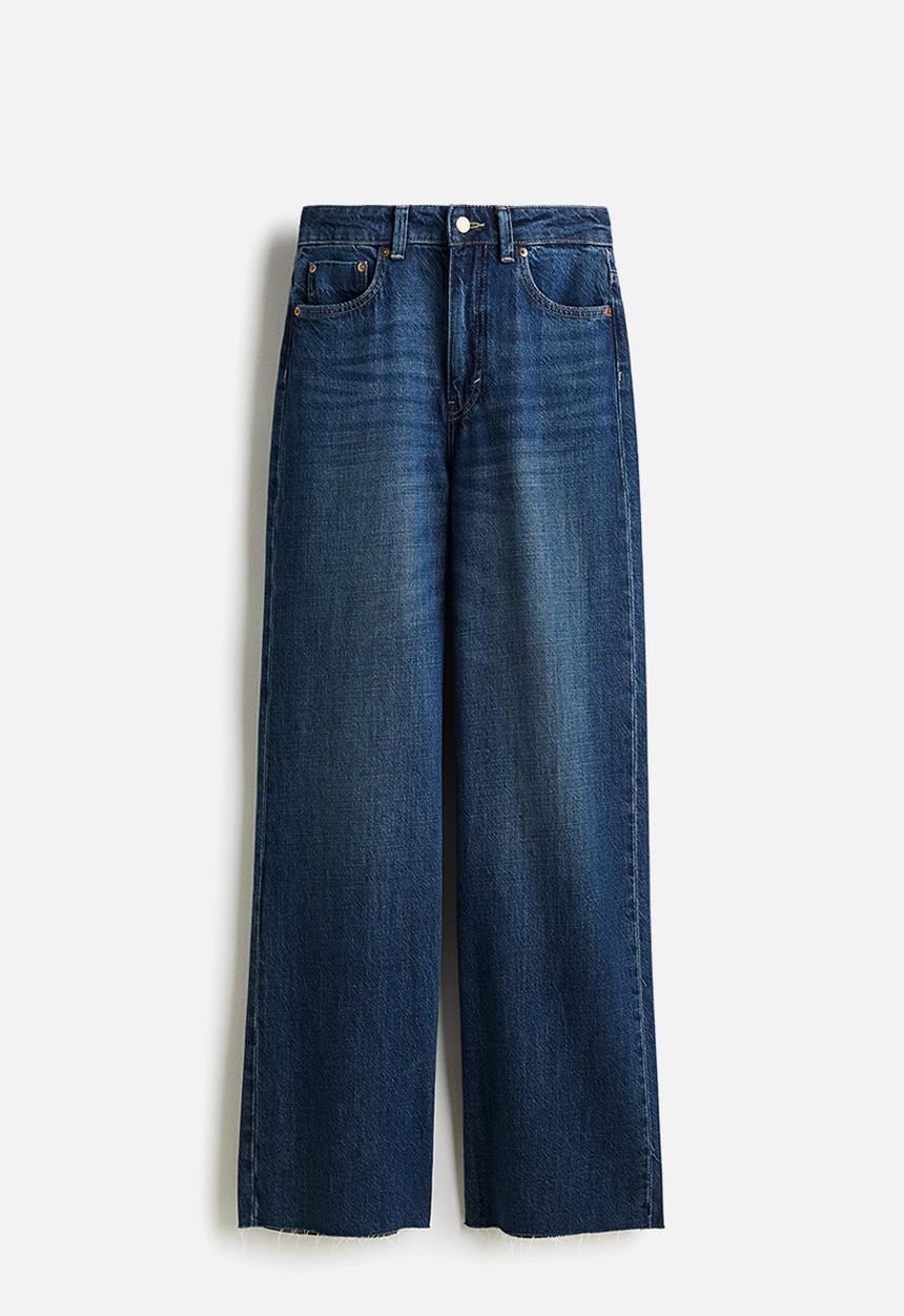 H&M - Wide high jeans -  dark denim blue
