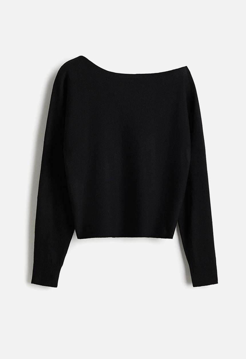 H&M - One-shoulder jumper - black