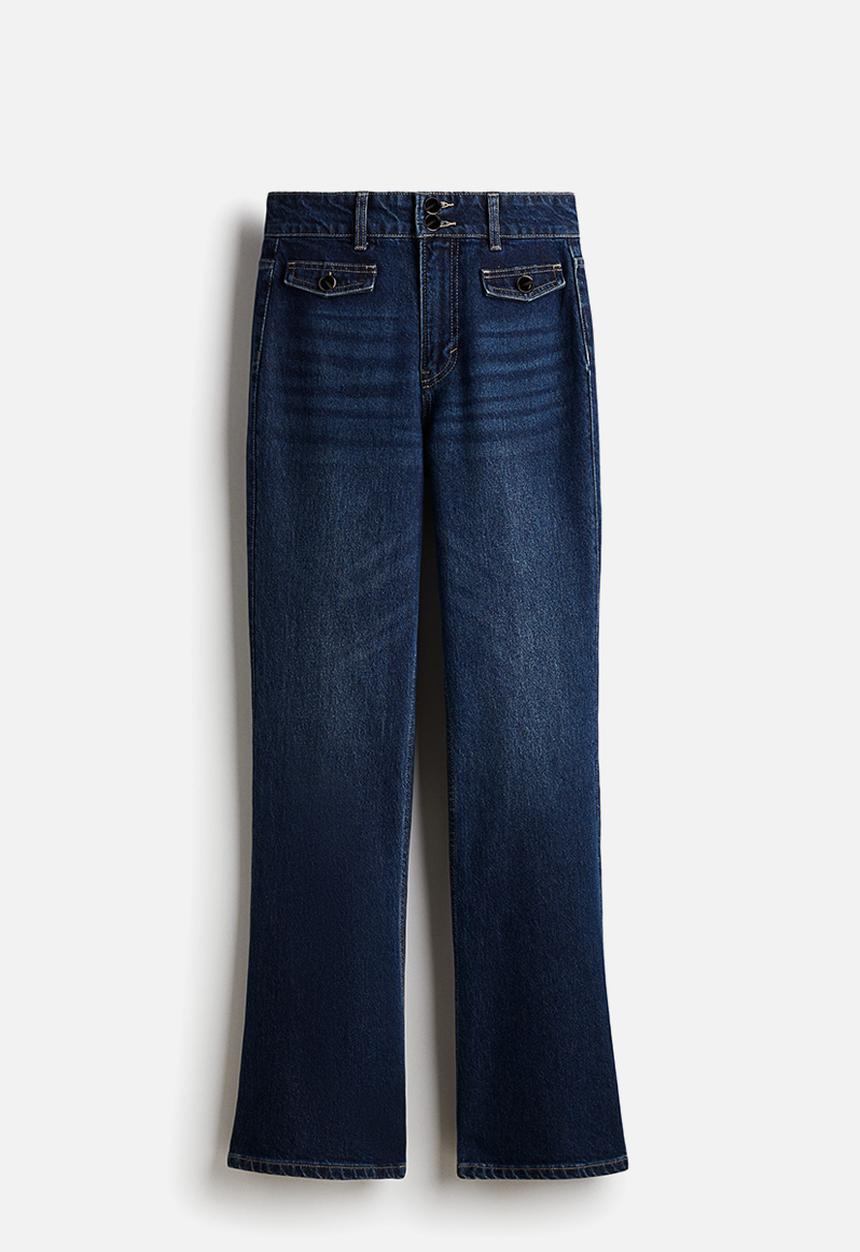 H&M - Flared high jeans - dark denim blue