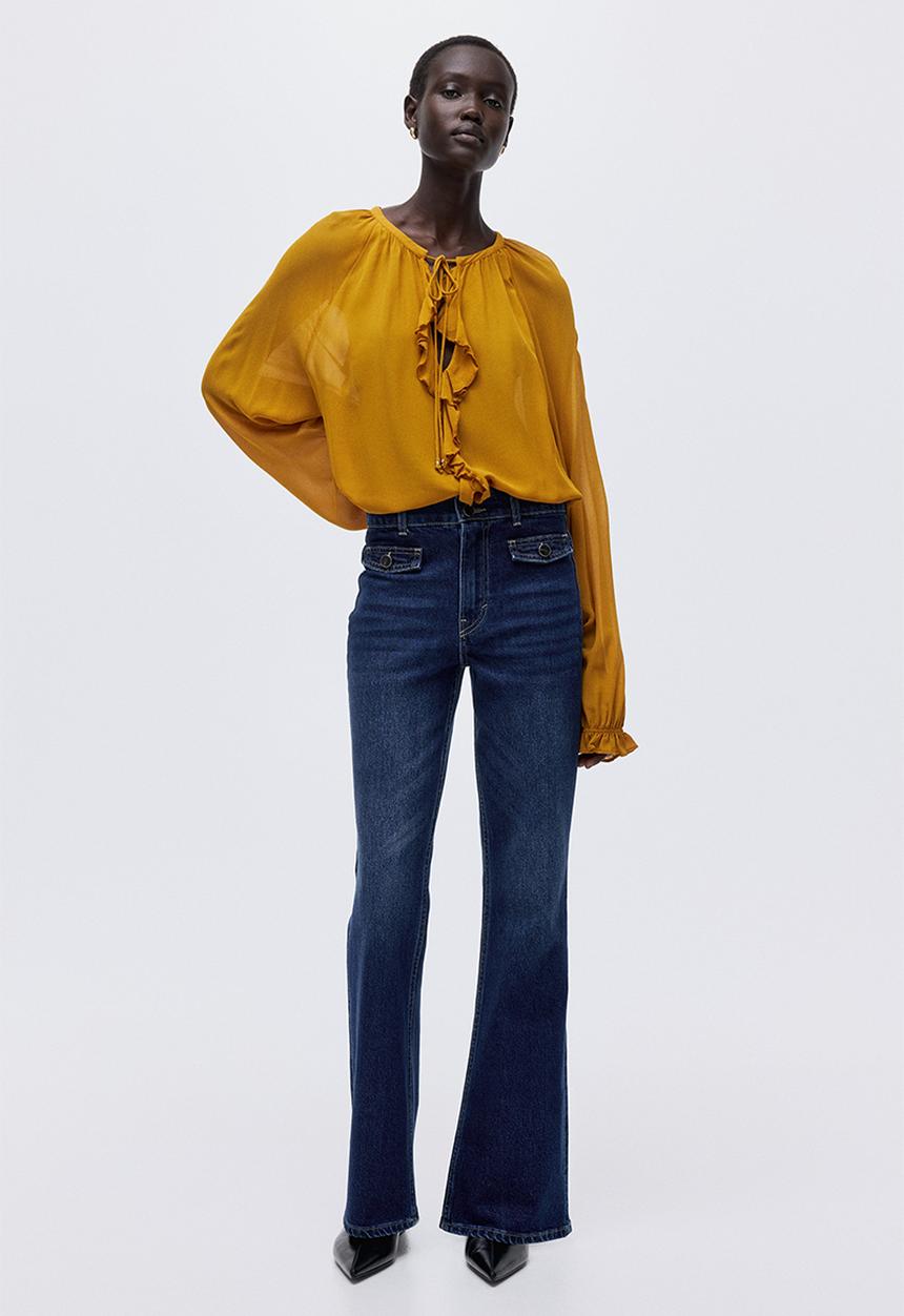 H&M - Flared high jeans - dark denim blue