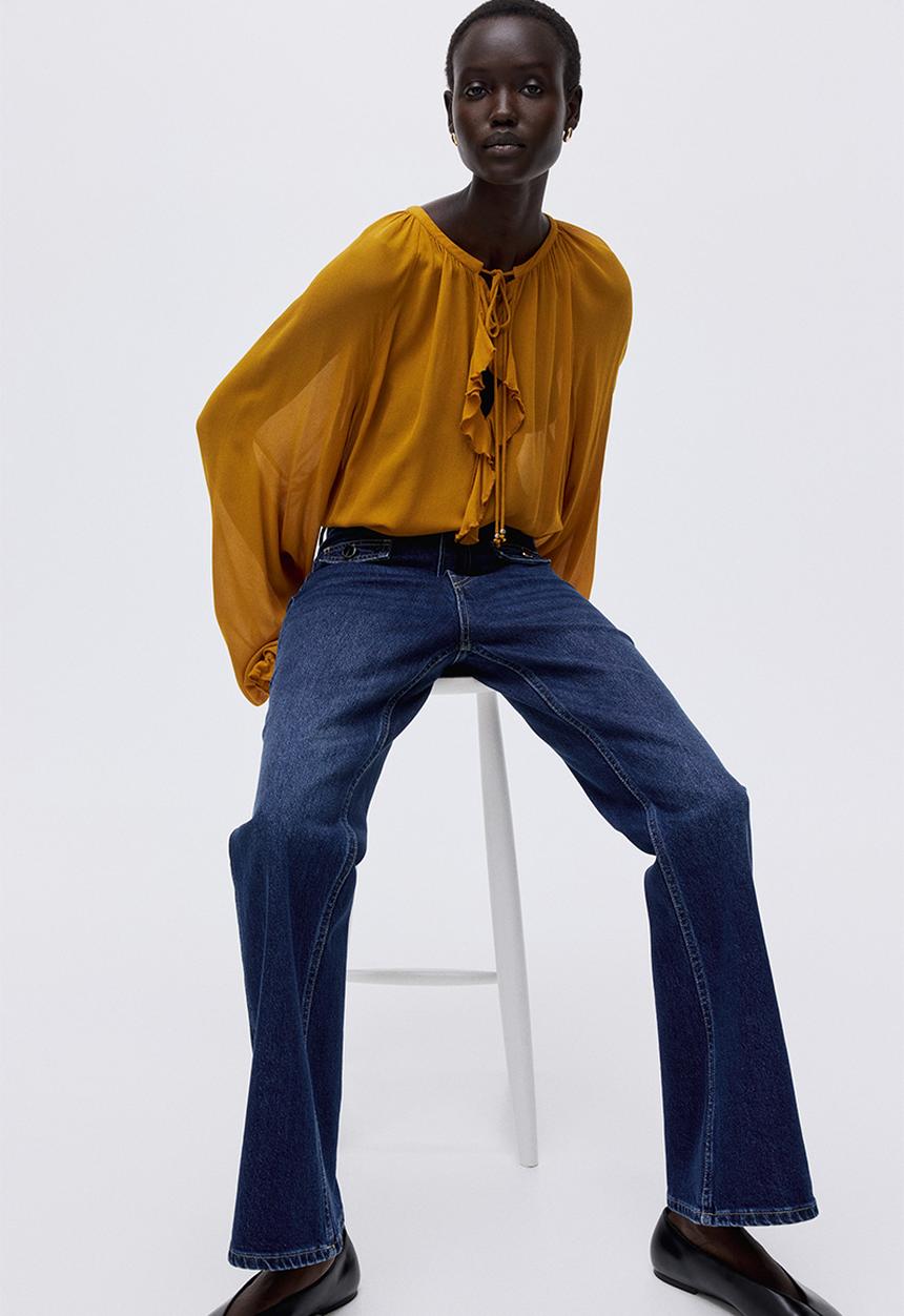H&M - Flared high jeans - dark denim blue