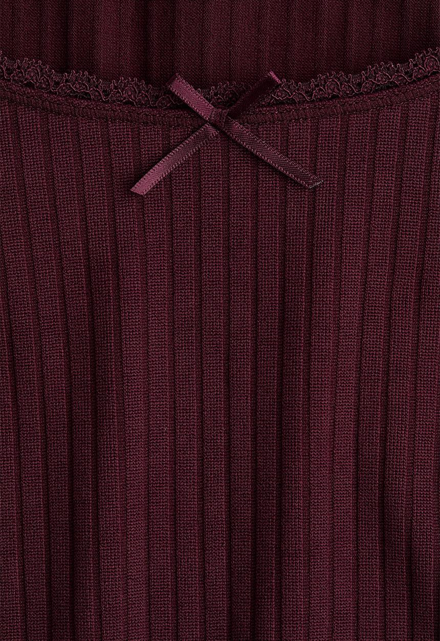 H&M - Ribbed jersey top - burgundy