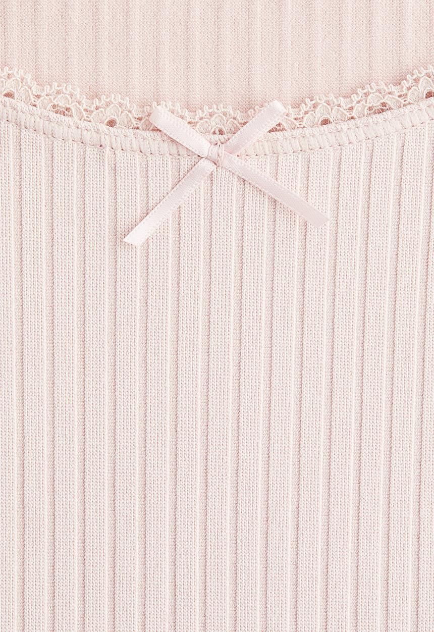 H&M - Ribbed jersey top - powder  pink