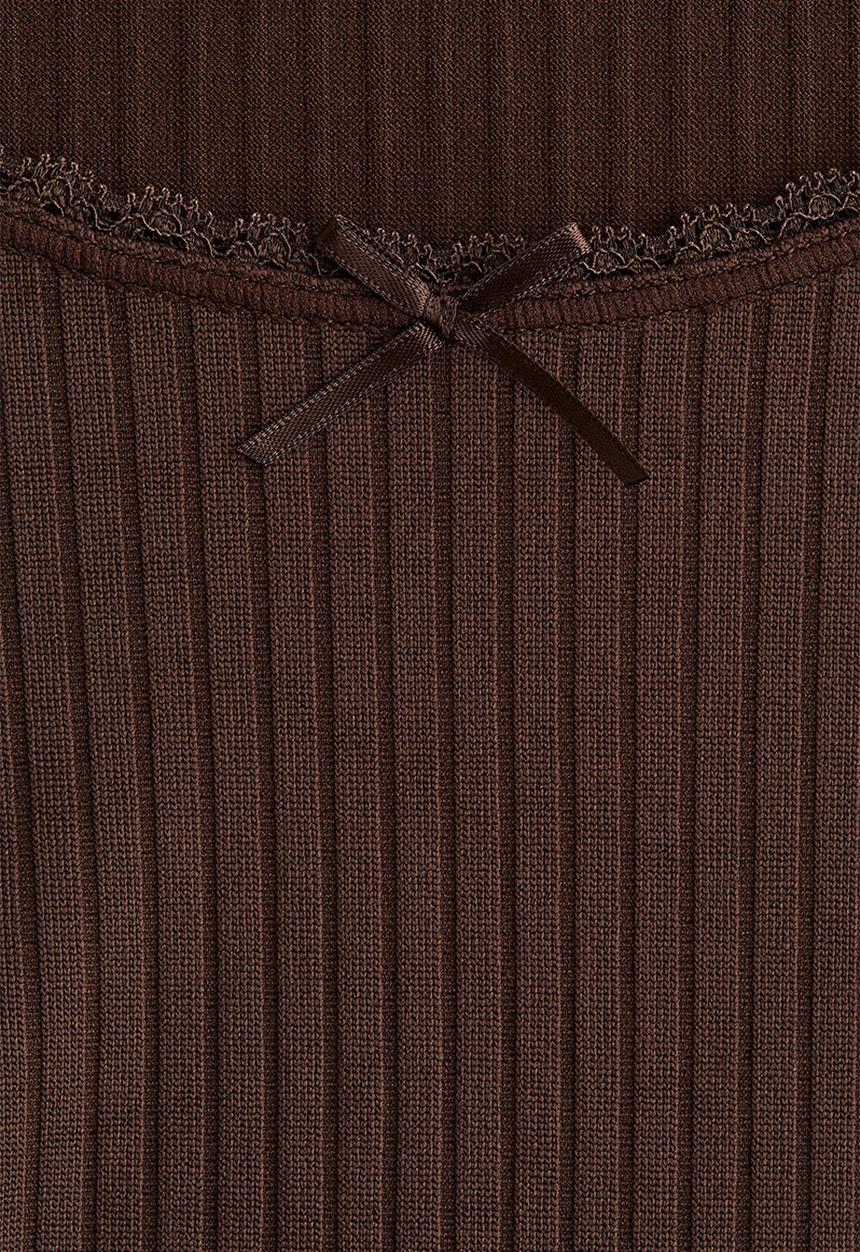 H&M - Ribbed jersey top - brown