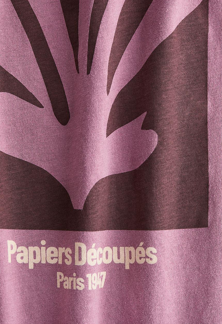 H&M - Oversized printed t-shirt - dark pink matisse