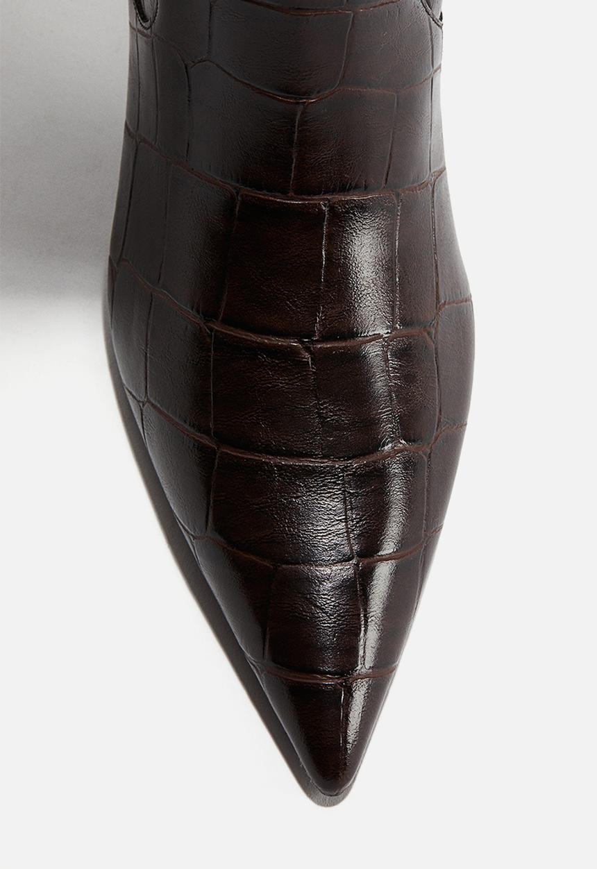 H&M - Knee-high boots - dark brown crocodile pattern