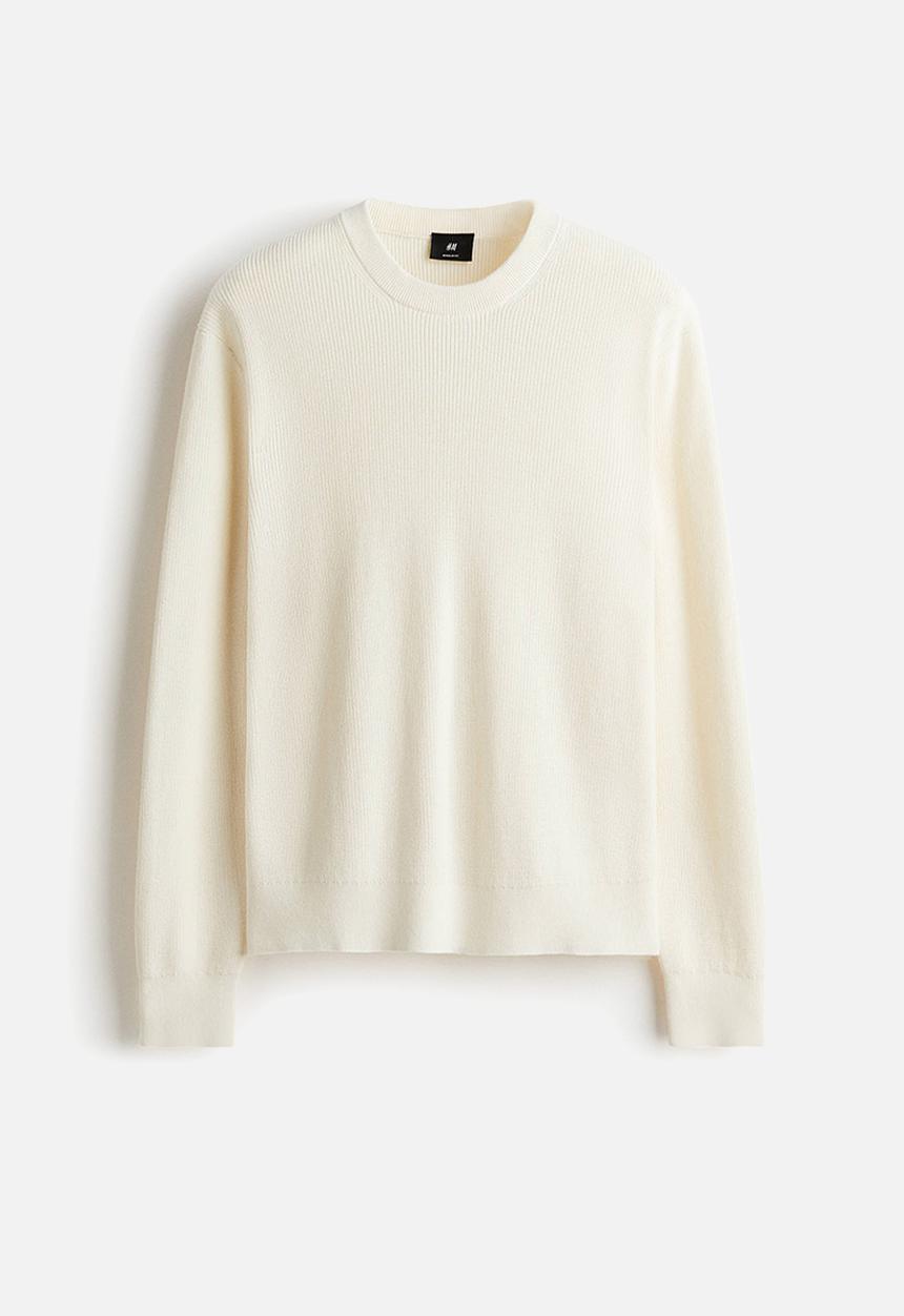 H&M - Regular fit rib-knit jumper - cream