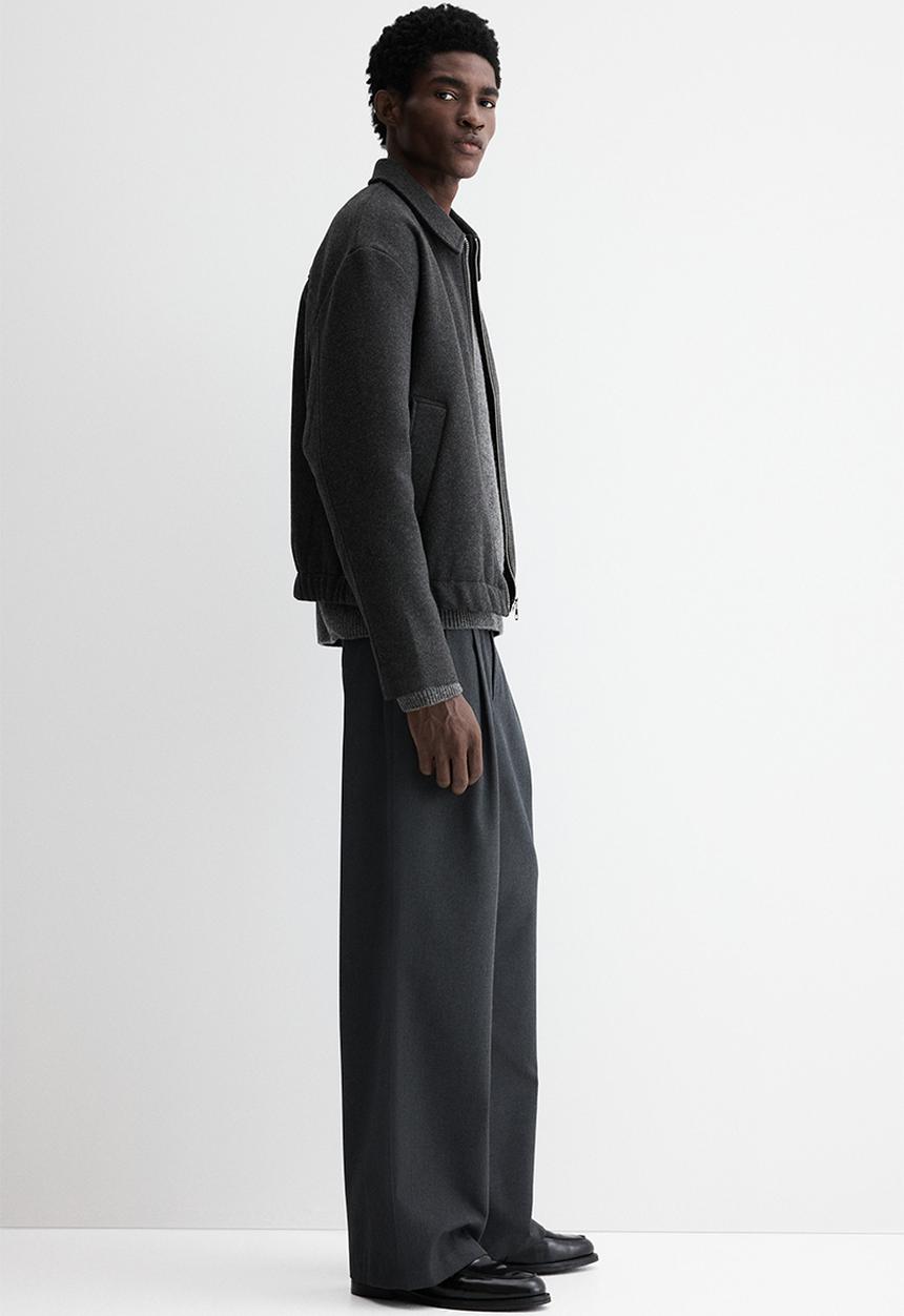 H&M - Regular fit felted shacket - dark grey