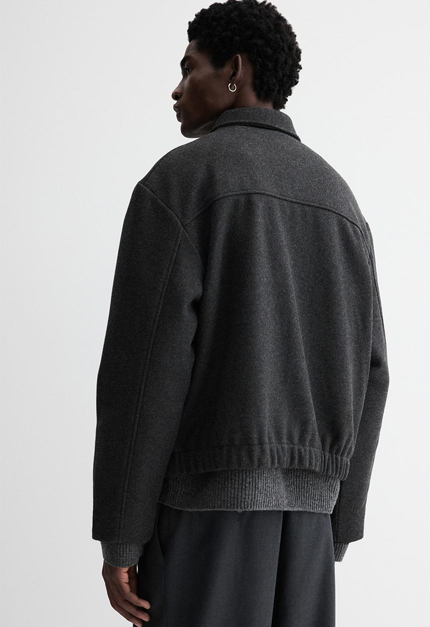 H&M - Regular fit felted shacket - dark grey