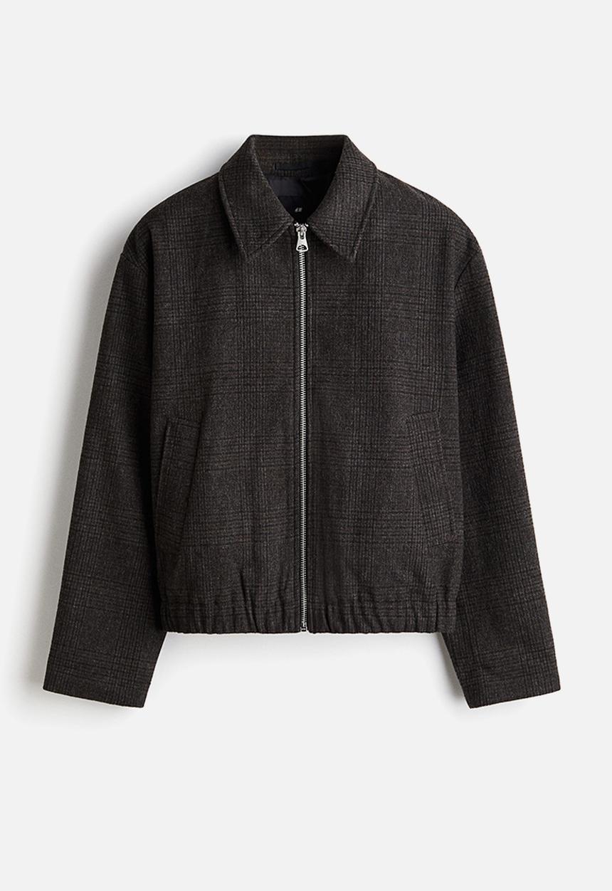 H&M - Regular fit felted shacket - dark brown