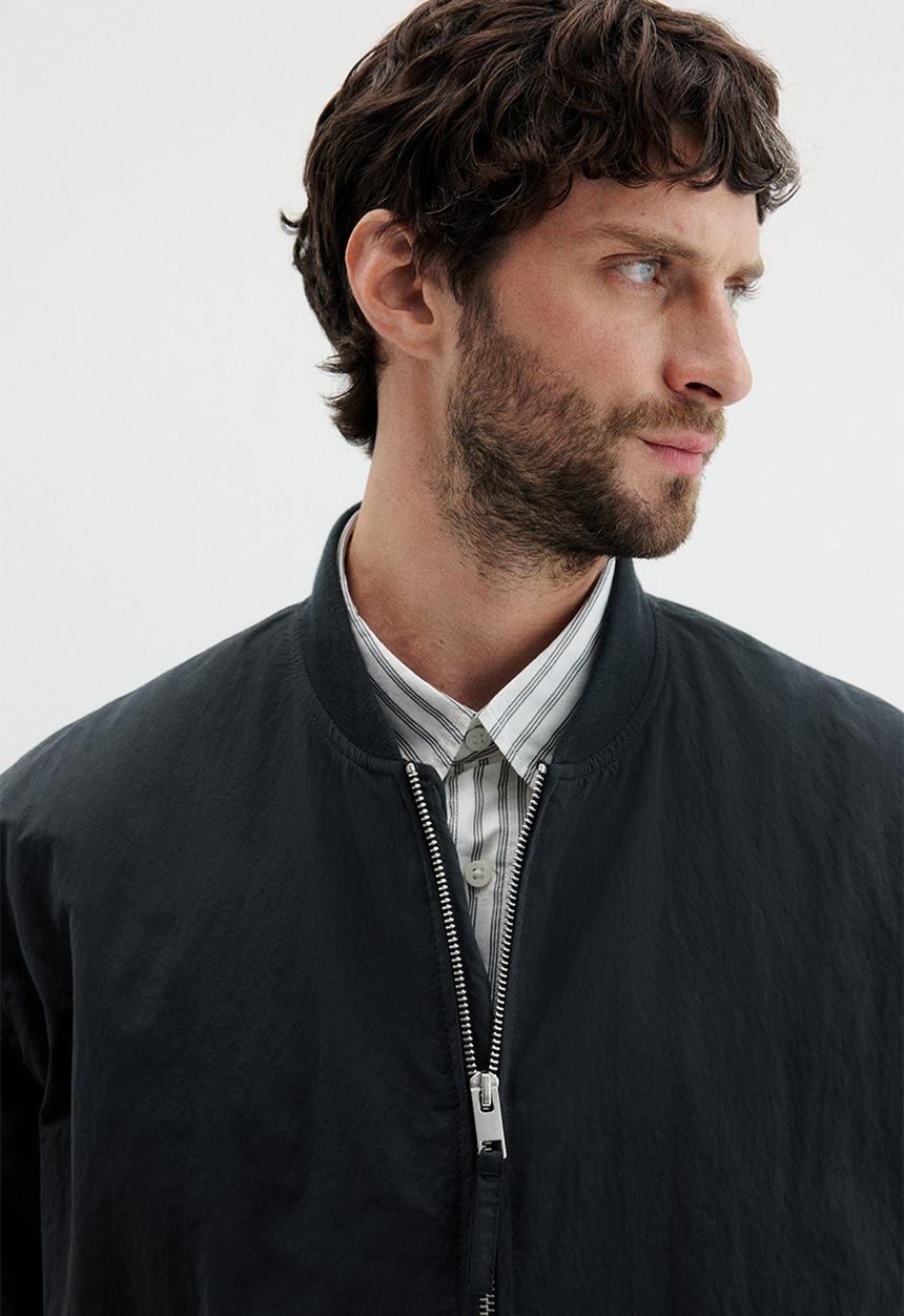 H&M - Loose fit nylon bomber jacket - black