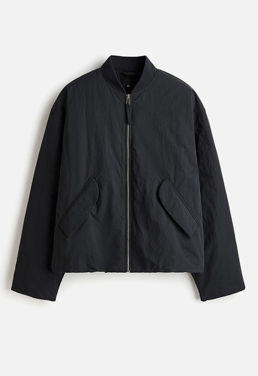 H&M - Loose fit nylon bomber jacket - black