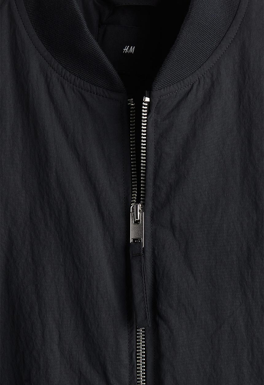 H&M - Loose fit nylon bomber jacket - black