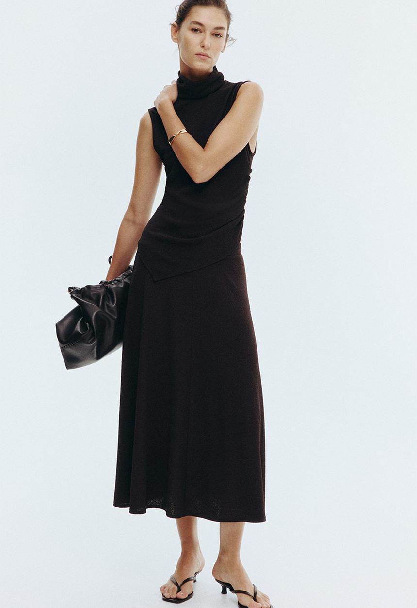 H&M - Circular midi skirt - dark brown