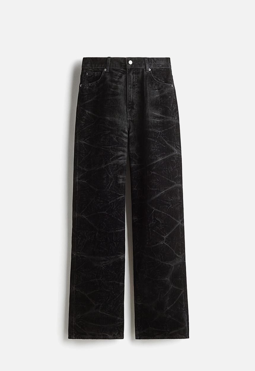 H&M - Flocked jeans - black