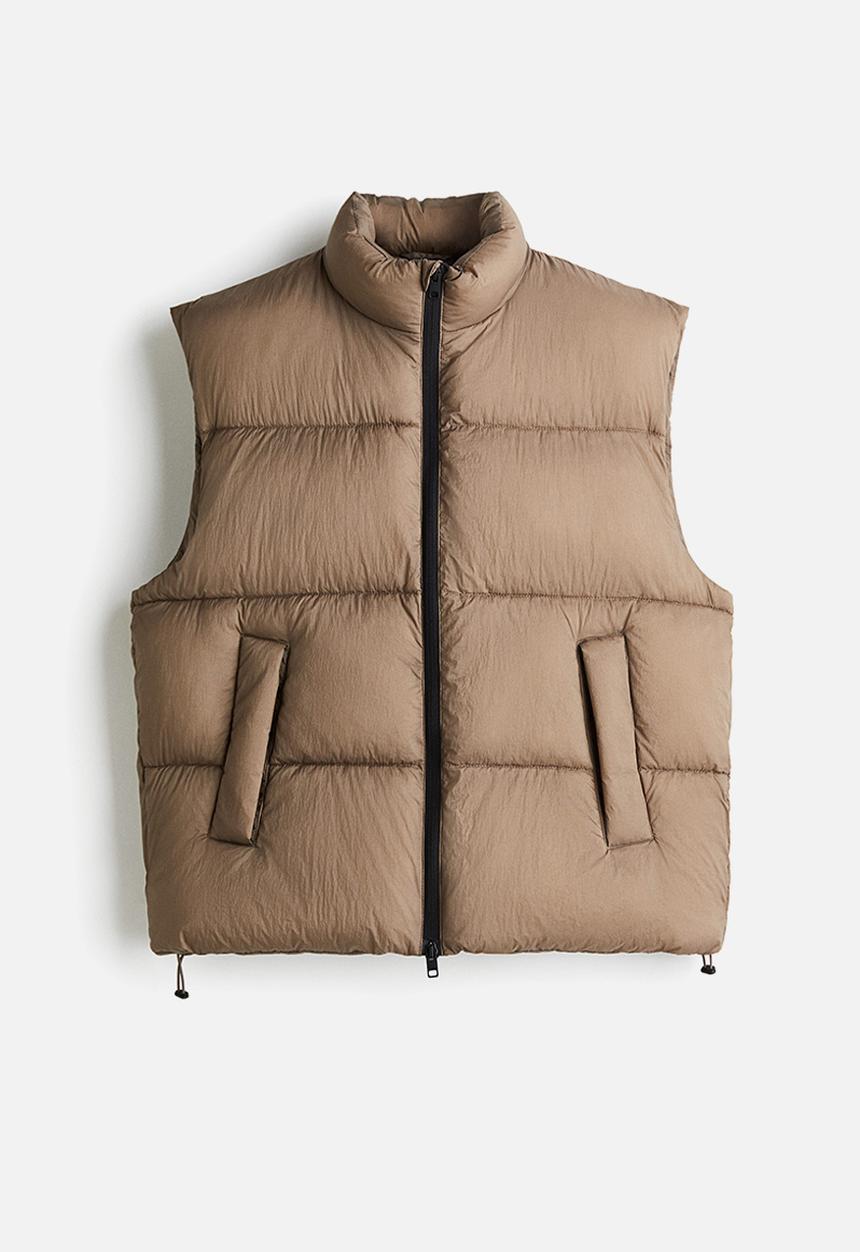 H&M - Regular fit water-repellent puffer gilet - dark beige