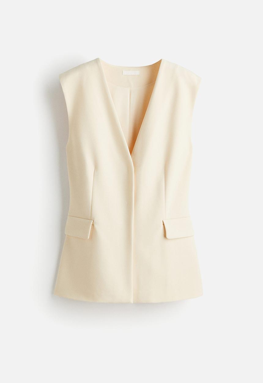 H&M - Long waistcoat - cream