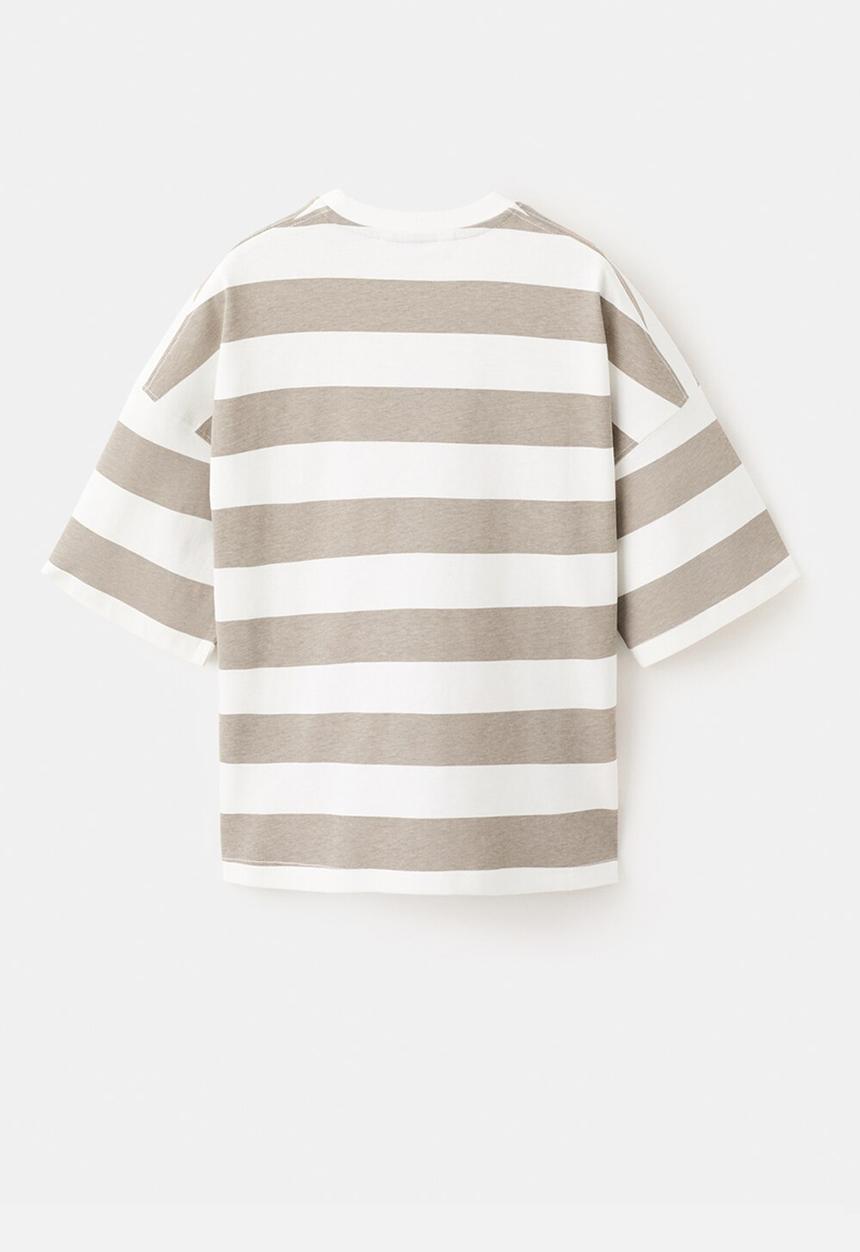 MANGO - T-shirt Eget -medium brown