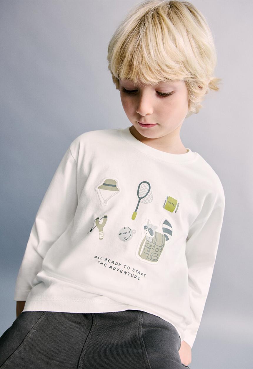 MANGO - Camiseta - Natural