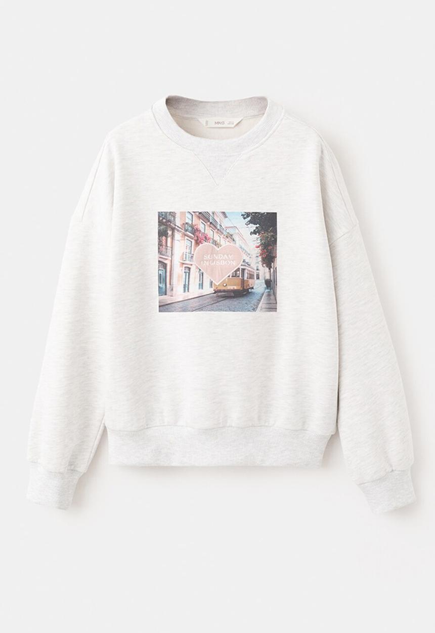 MANGO - Sweatshirt FOTO - Light/Pastel Gray