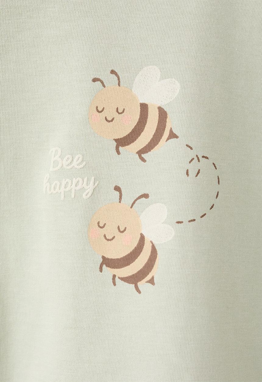 MANGO - T-Shirt BEE - Green