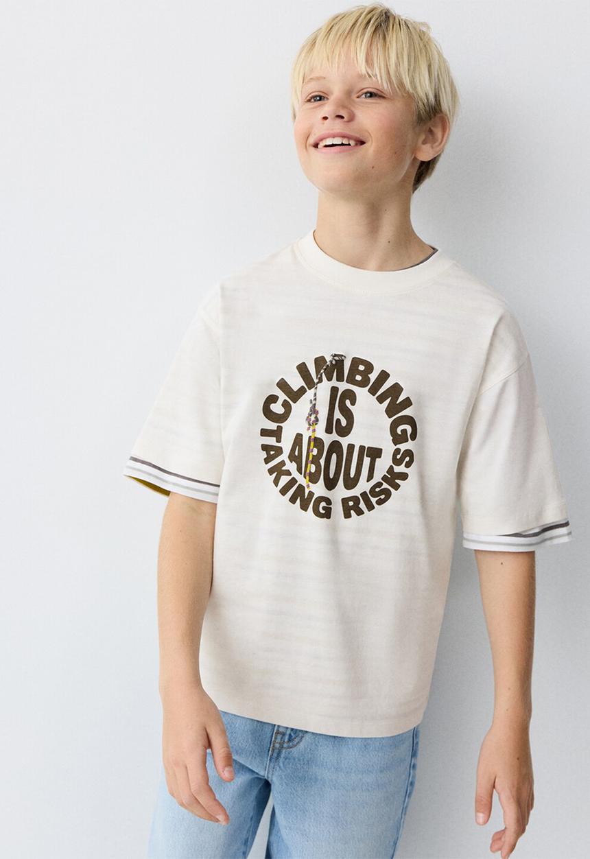 MANGO - T-shirt Eclimb - natuarl
