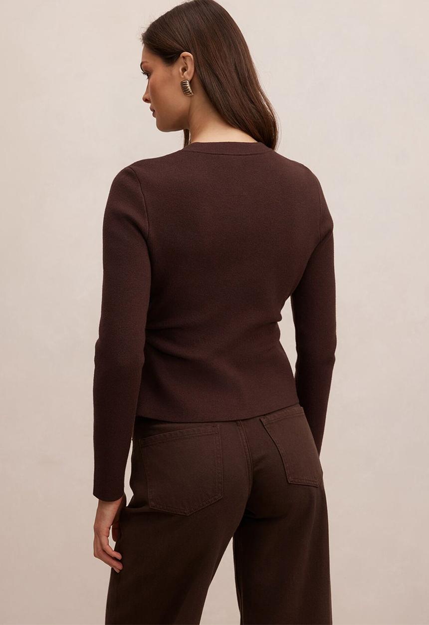 Forever New - Valencia structured knit cardigan - chocolate