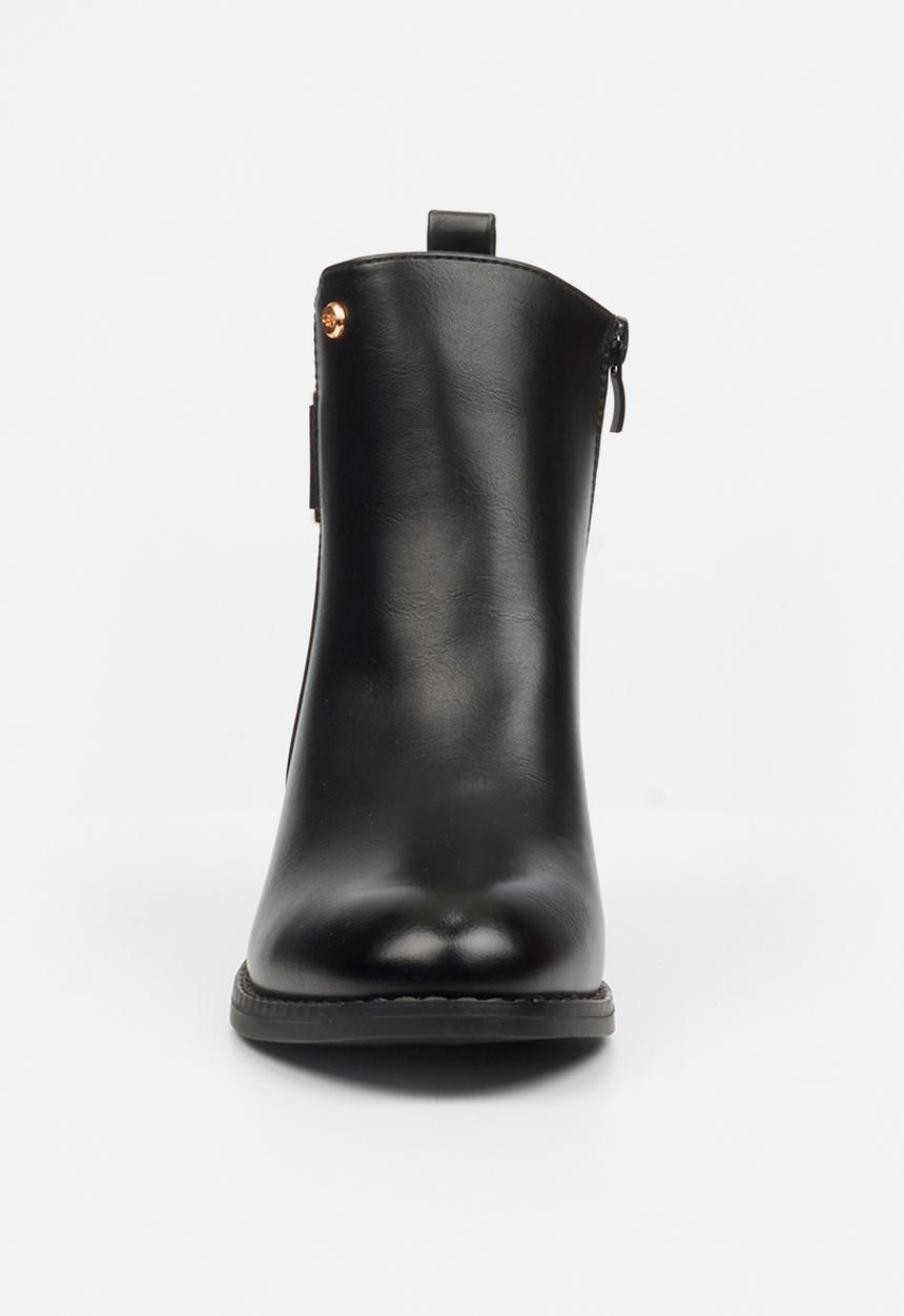 Miss Black - Brook 1 gold buckle ankle boot - black