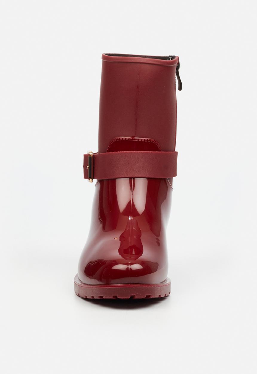 Viabeach - Cloudy 2 gold buckle rain ankle boot - red