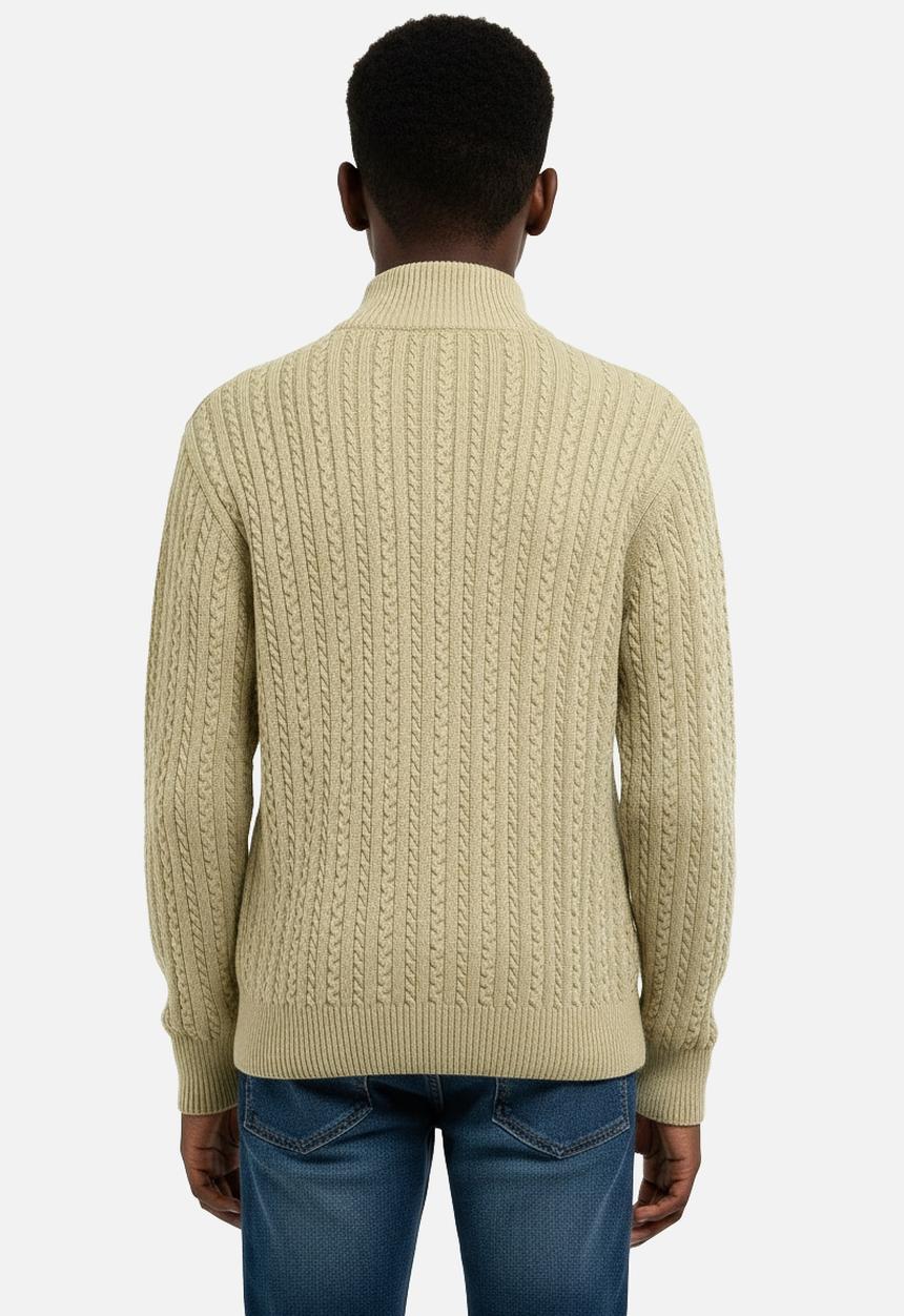 POLO - Boys Simpiwe Quarter Zip Knit - Khaki