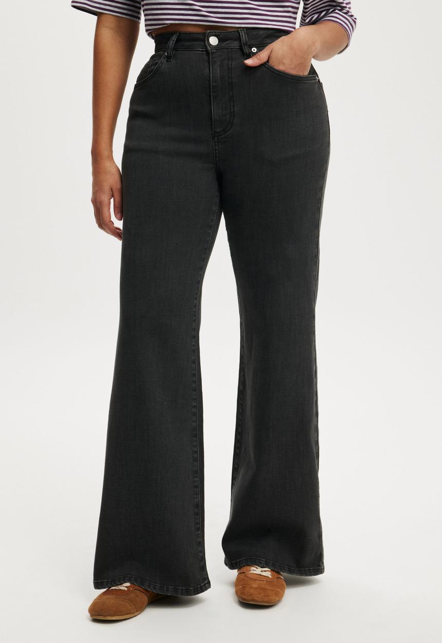 Cotton On - Curvy stretch wide jean - leo black