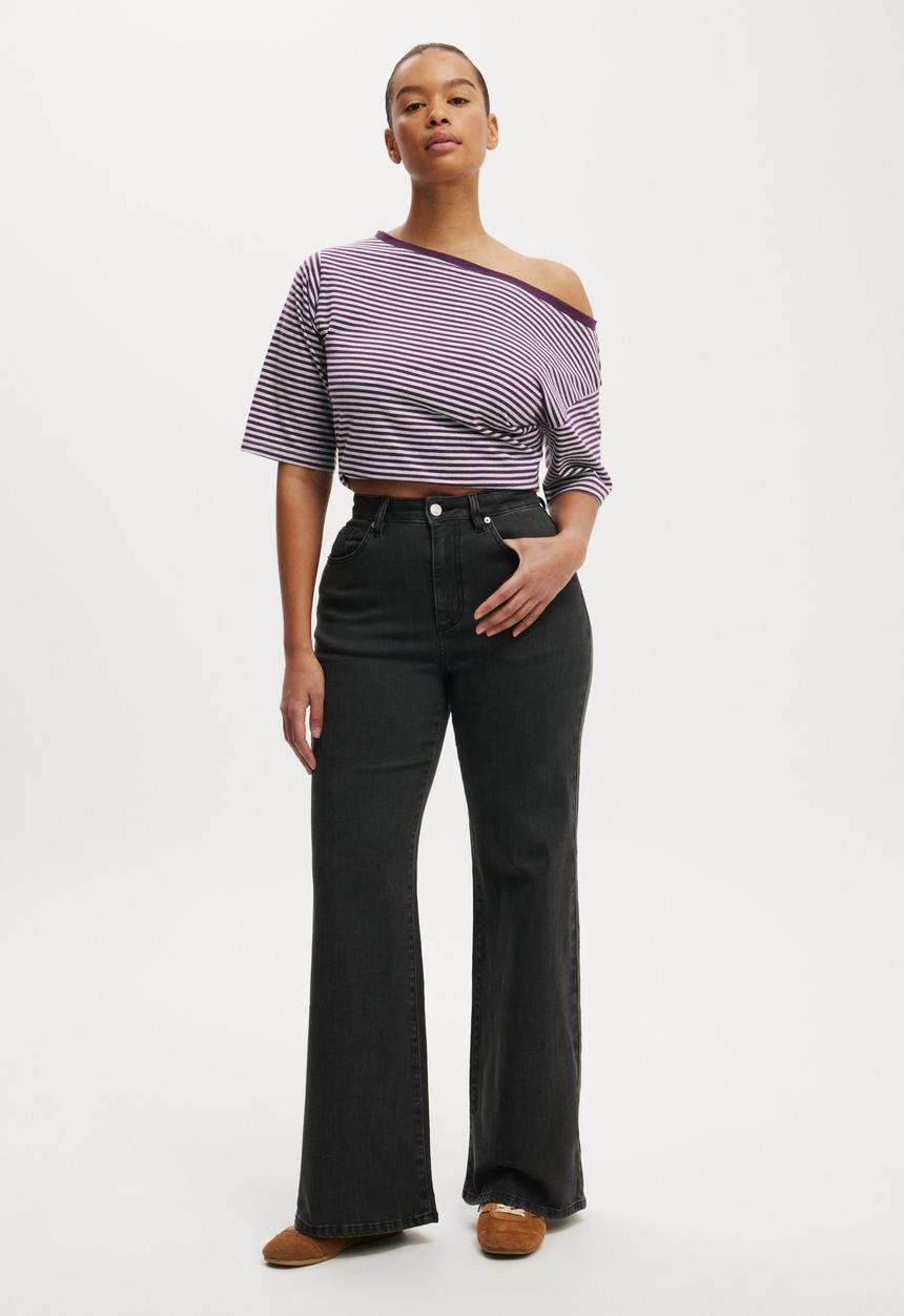 Cotton On - Curvy stretch wide jean - leo black