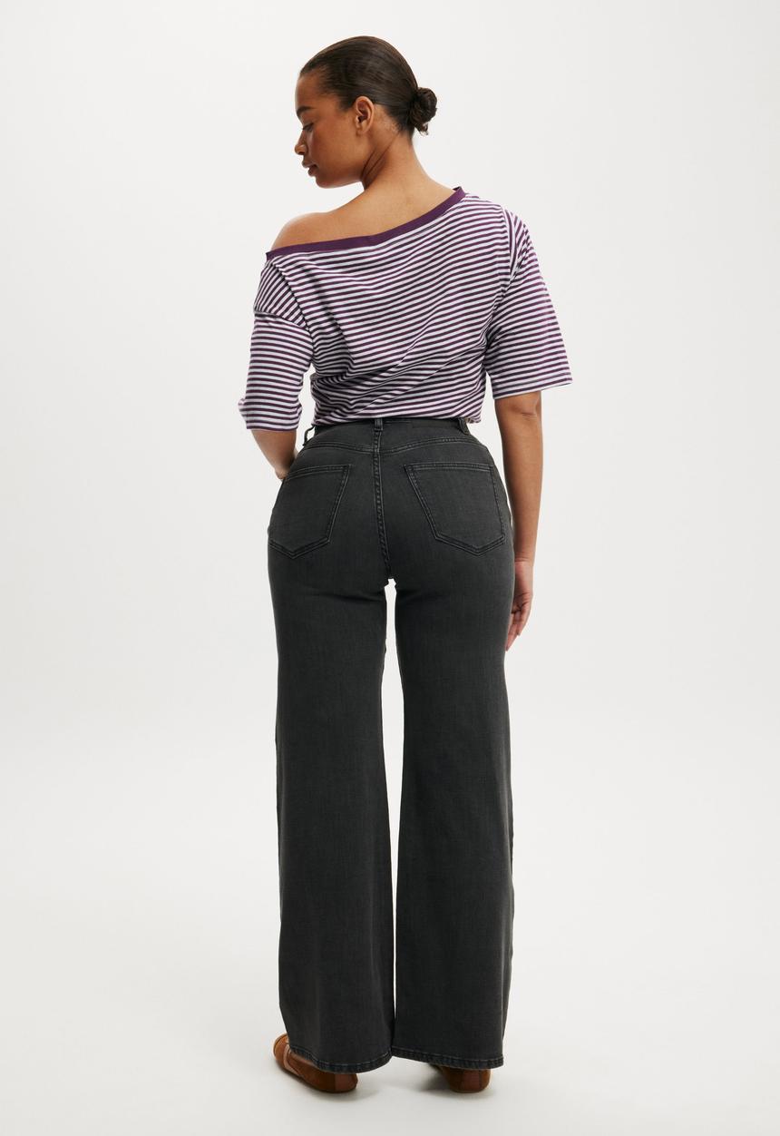 Cotton On - Curvy stretch wide jean - leo black