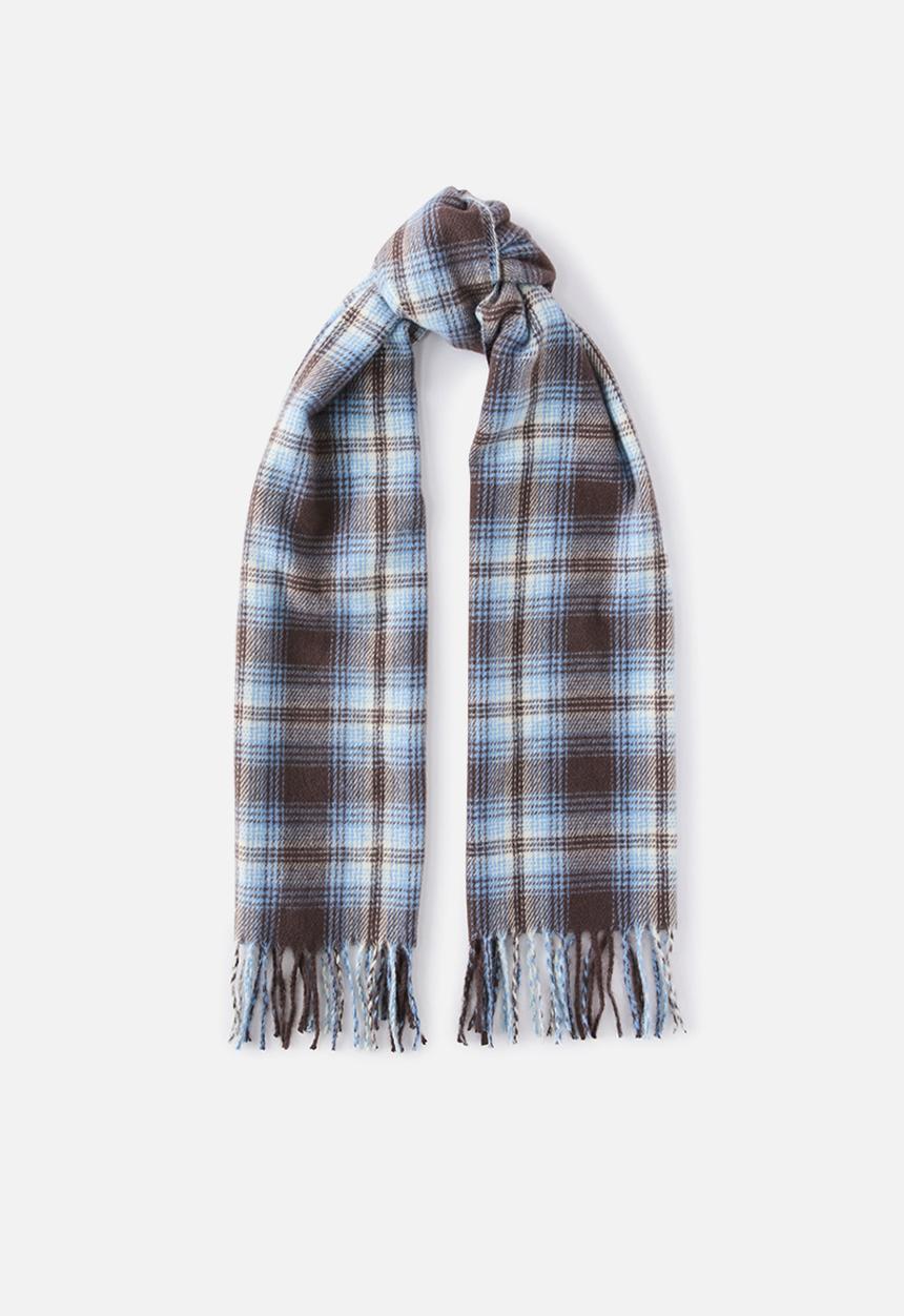Rubi - Mid weight check scarf - cocoa bark/cosmic star